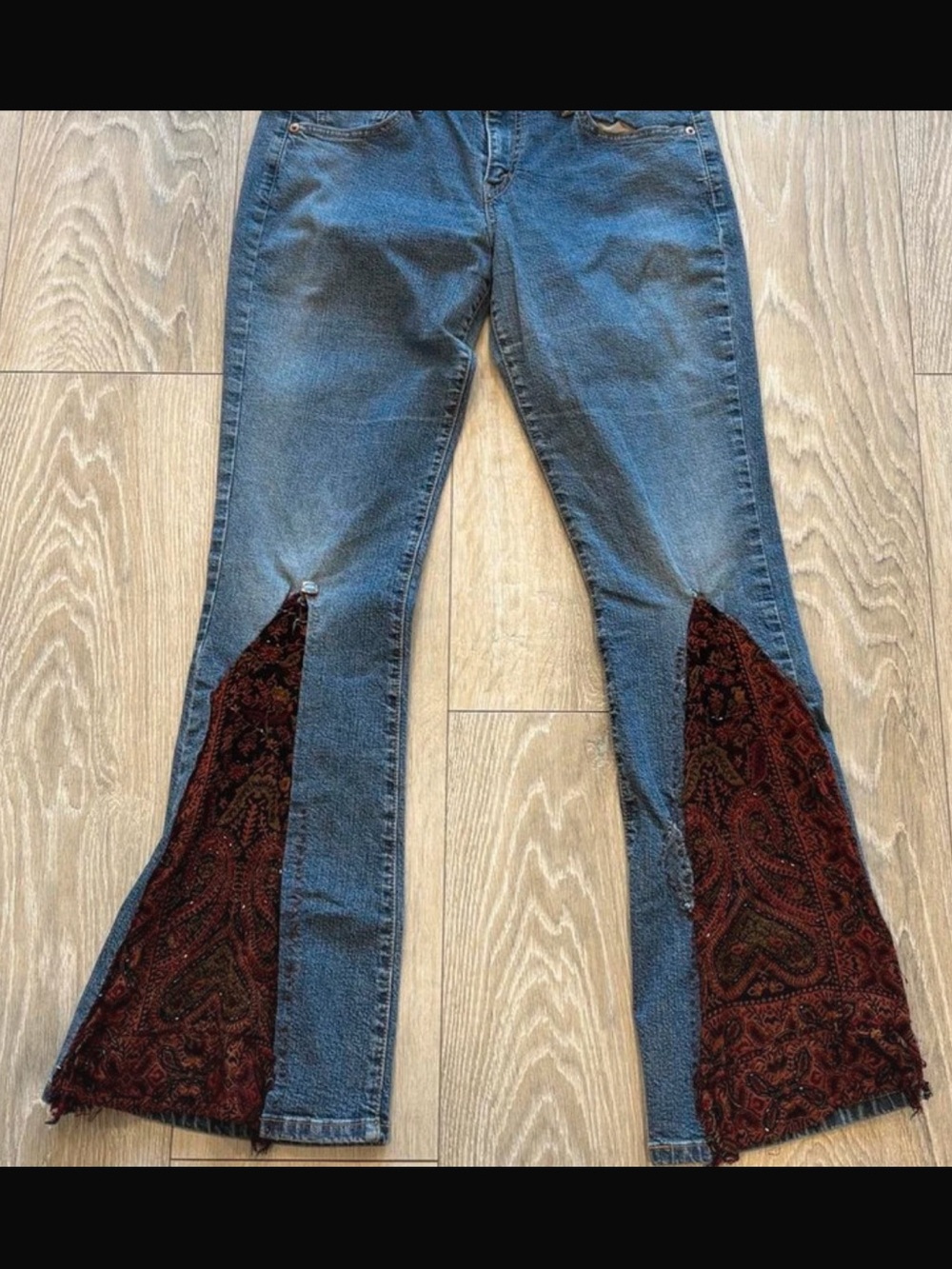 Vintage ultra low rise Levi’s beaded bootcut denim jeans